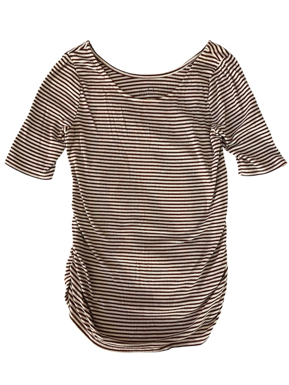 Isabel Maternity by Ingrid & Isabel Striped Scoop Neck 3/4 Sleeve Tee